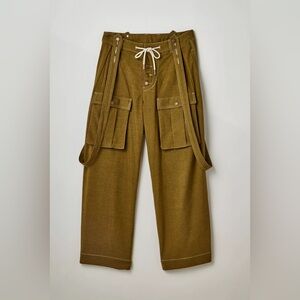 Men's Khaki Cargo Pants with Straps